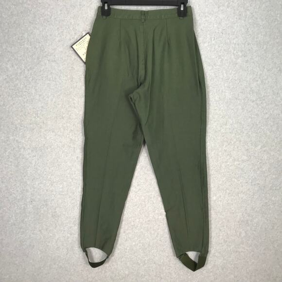 NEW Vintage Forenza Stirrup Pants Womens 8 Petite‎ Green Pleated Equestrian Mom - Picture 9 of 11